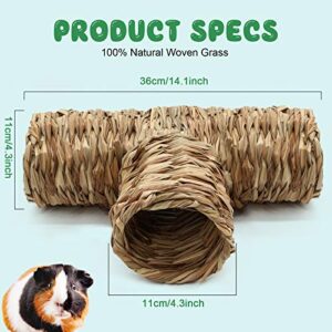 BWOGUE Hamster Grass Tunnel Toy Nature's Hideaway Guinea Pig Tunnels and Tubes Toys for Rats,Syrian Hamster,Ferrets,Guinea Pig,Chinchilla Hedgehog and Bunny