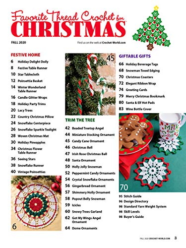 CROCHET WORLD MAGAZINE, FAVORITE THREAD CROCHET FOR CHRISTMAS FALL, 2020