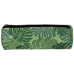 abstract floral tropical palm leaves pencil bag pen case stationary case pencil pouch desk organizer makeup cosmetic bag for school office
