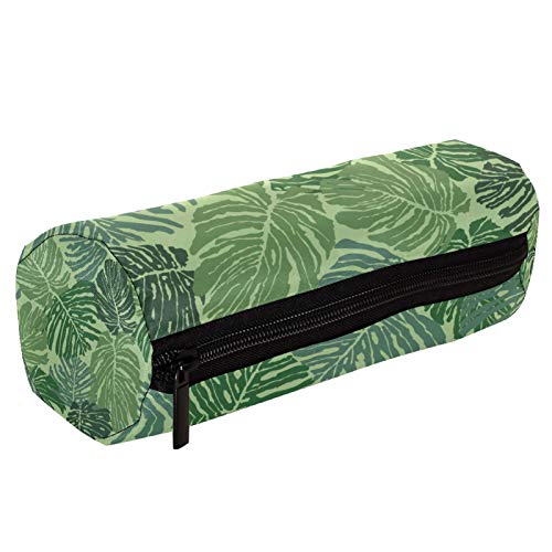 Abstract Floral Tropical Palm Leaves Pencil Bag Pen Case Stationary Case Pencil Pouch Desk Organizer Makeup Cosmetic Bag for School Office