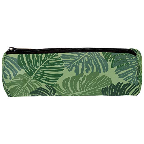 Abstract Floral Tropical Palm Leaves Pencil Bag Pen Case Stationary Case Pencil Pouch Desk Organizer Makeup Cosmetic Bag for School Office