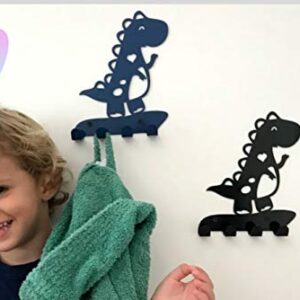 MY BRAND Dinosaur Decorative Wall Mounted Coat Hooks for Hanging Coats, Scarves, Bags, Purses, Backpacks, Towels