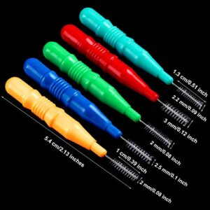 150 Pieces Braces Brush for Cleaner Interdental Brush Toothpick Dental Tooth Flossing Head Oral Dental Hygiene Flosser Toothpick Cleaner Tooth Cleaning Tool (Red, Blue, Green, Light Green, Orange)