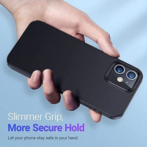 TORRAS Slim Fit iPhone 12 Case/iPhone 12 Pro Case, [Slim Yet Protective][Velvety Feel] Non-Slip Matte for iPhone 12 Slim Case/iPhone 12 Pro Thin Case 6.1 inch 2020, Graphite Black