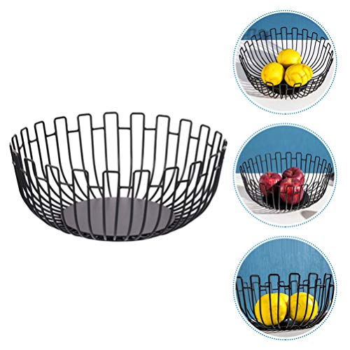 Cabilock Pantry Storage Baskets Metal Wire Fruit Bowl Countertop Fruit Basket Holder Stand Snack Plate Dish Serving Tray Decorative Container for Kitchen Living Room Style 2 Wire Storage Baskets