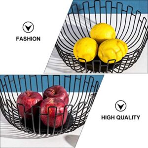 Cabilock Pantry Storage Baskets Metal Wire Fruit Bowl Countertop Fruit Basket Holder Stand Snack Plate Dish Serving Tray Decorative Container for Kitchen Living Room Style 2 Wire Storage Baskets