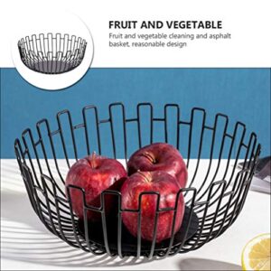Cabilock Pantry Storage Baskets Metal Wire Fruit Bowl Countertop Fruit Basket Holder Stand Snack Plate Dish Serving Tray Decorative Container for Kitchen Living Room Style 2 Wire Storage Baskets