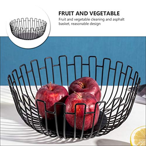 Cabilock Pantry Storage Baskets Metal Wire Fruit Bowl Countertop Fruit Basket Holder Stand Snack Plate Dish Serving Tray Decorative Container for Kitchen Living Room Style 2 Wire Storage Baskets