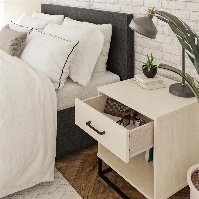 Novogratz Kelly Nightstand, Ivory Oak Nighstand