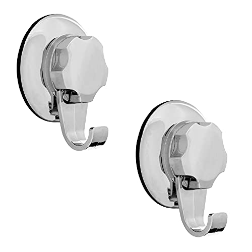 Compactor Bestlock Suction Cup Single Hook Pack (2, Chrome)