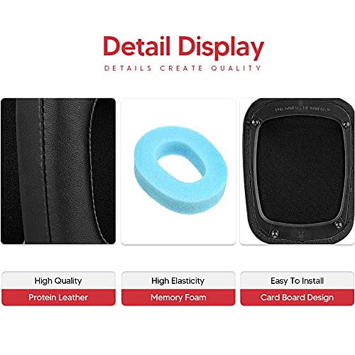 Tiamat 7.1 V2 Ear Pads Replacement Protein Leather Memory Foam Headphones Ear Cushions Repair Parts with Plastic Plate for Razêr Tiamat 7.1 V2 Headset