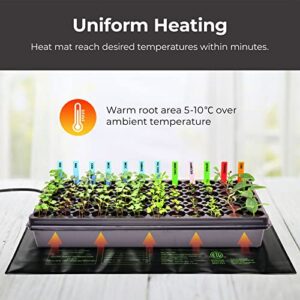 BN-LINK Durable Seedling Heat Mat Warm Hydroponic Heating Pad Waterproof 10" x 20.75" - 2 Pack for Seed Starting Greenhouse and Germination