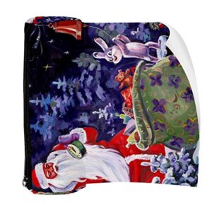 Painting Santa Claus Sending Gifts with Rabbit Pencil Bag Pen Case Stationary Case Pencil Pouch Desk Organizer Makeup Cosmetic Bag for School Office