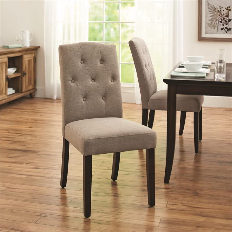 DHP Dorel Claudio Tufted, Upholstered Living Room Furniture, Taupe Dining Chair