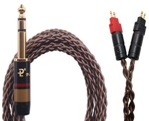 kk cable mi-o replacement audio upgrade cable compatible for hd650 hd600 hd580 hd525 hd565 headphone, 6.35mm 1/4" trs plug, mi-o (2m(6.5ft))