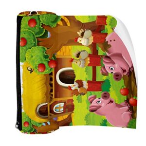 Pigs at The Farm Playground Pencil Bag Pen Case Stationary Case Pencil Pouch Desk Organizer Makeup Cosmetic Bag for School Office