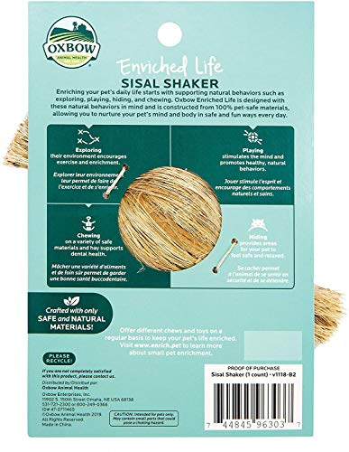 Oxbow Animal Health 3 Pack of Enriched Life Sisal Shakers Small Pet Toys