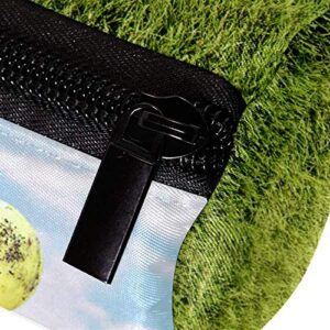 Basset Hound Dog Chasing Tennis Ball Pencil Bag Pen Case Stationary Case Pencil Pouch Desk Organizer Makeup Cosmetic Bag for School Office