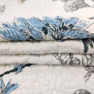 Brandream 3PC Birds Bedding Blanket Pillow Shams Set of 2 Standard Size Plus Cotton Quilted Blanket