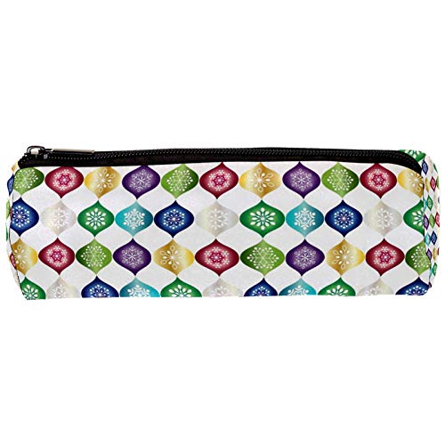 Colorful Abstract Snowflakes Pencil Bag Pen Case Stationary Case Pencil Pouch Desk Organizer Makeup Cosmetic Bag for School Office