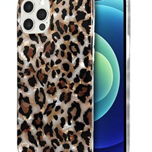 J.west Leopard Case Compatible with 12 Pro Max, Luxury Sparkle Cheetah Print Design Soft Silicone Phone Case Cover Girl Women with TPU Bumper for iPhone 12 Pro Max Case 6.7 Inch (Bling)