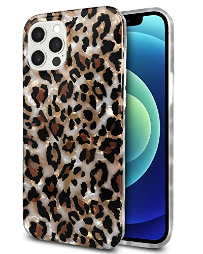 J.west Leopard Case Compatible with 12 Pro Max, Luxury Sparkle Cheetah Print Design Soft Silicone Phone Case Cover Girl Women with TPU Bumper for iPhone 12 Pro Max Case 6.7 Inch (Bling)