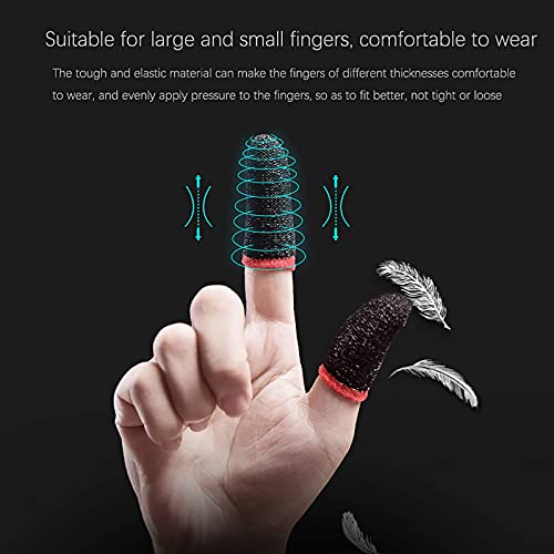 HUAYUWA Mobile Game Controller Finger Sleeve Sets [4 Pack], Anti-Sweat Breathable Full Touch Screen Sensitive Shoot Aim Joysticks Finger Set for PUBG