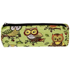 flowers and owls pencil bag pen case stationary case pencil pouch desk organizer makeup cosmetic bag for school office