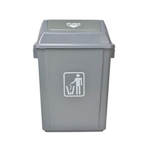 nykk wastebasket 23 litre / 6 gallon swing cover trash can (gray) waste container (capacity : 23l)