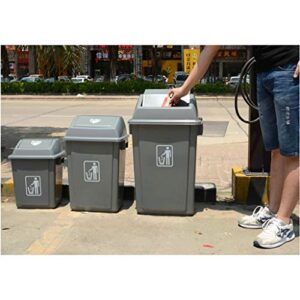 NYKK Wastebasket 23 Litre / 6 Gallon Swing Cover Trash Can (Gray) Waste Container (Capacity : 23L)