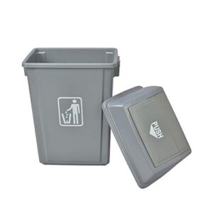 NYKK Wastebasket 23 Litre / 6 Gallon Swing Cover Trash Can (Gray) Waste Container (Capacity : 23L)