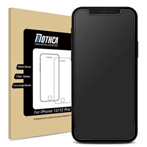 mothca matte glass screen protector for iphone 12 pro/12 anti-glare & anti-fingerprint tempered glass film case friendly easy to install bubble free for iphone 12/12 pro 6.1-inch (2020)-smooth as silk