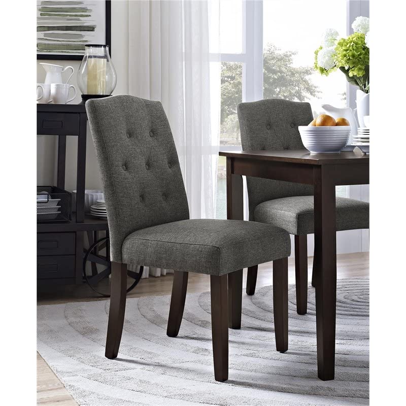 DHP Dorel Claudio Tufted, Upholstered Living Room Furniture, Gray Dining Chair