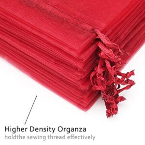 AKStore 100PCS 4x6"(10x15cm) Drawstring Organza Jewelry Favor Pouches Wedding Party Festival Gift Bags Candy Bags (Wine Red)