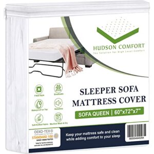 hudson comfort sleeper sofa bed cover, waterproof on top, microfiber comfortable fabric, sofa mattress fitted sheet (sofa queen 60x72)