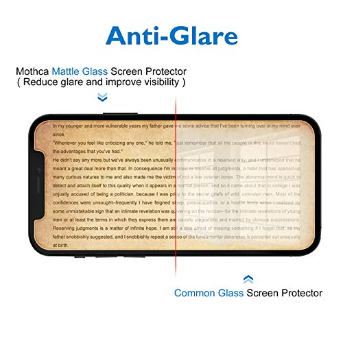 Mothca Matte Glass Screen Protector for iPhone 12 mini Anti-Glare & Anti-Fingerprint Tempered Glass Clear Film Case Friendly Easy Install Bubble Free for iPhone 12 mini 5.4-inch(2020) - Smooth as Silk