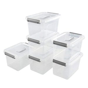 neadas 6 quart plastic storage containers with lids and handles, 6 packs