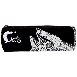 white cat with decorative tattoo pencil bag pen case stationary case pencil pouch desk organizer makeup cosmetic bag for school office