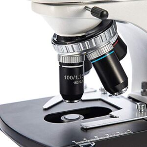 Swift SW380B 40X-2500X Magnification, Siedentopf Head, Research-Grade Binocular Compound Lab Microscope with Wide-Field 10X and 25X Eyepieces,with 48pcs Kids Plastic Prepared Microscope Slides