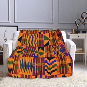d-wolves plush throw blanket,ghana kente fabric african print tribal soft fuzzy fleece blanket,cozy outdoor travel blanket for bedroom livingroom sofa couch car bed,50x60 in