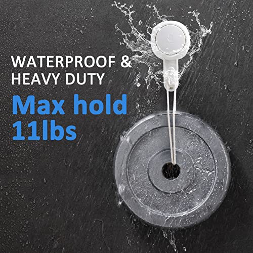 Suction Cup Hooks, No Drilling Suction Cups Heavy Duty Shower Hooks Max Hold 11lbs Wreath Hanger Powerful Suction Hooks Waterproof for Bathroom and Kitchen Towel, Loofah, Bathrobe, Clothes - 4 Pack