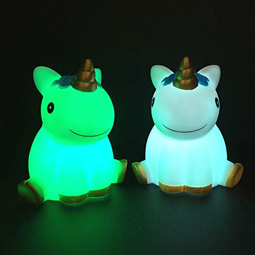 Fundoo Unicorn Night Light for Kids Bedroom, Light Up Cute Unicorn Gifts Color Changing Light for Girls, Battery Operated LED Bedroom Lamp Decoration