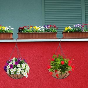 Halatool 4 PCS 14 Inch Round Coco Liners Hanging Basket 100% Natural Replacement Coconut Fiber Liner for Garden Flower Pot Vegetables Herbs