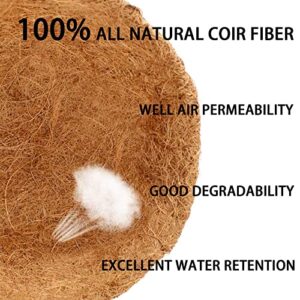 Halatool 4 PCS 14 Inch Round Coco Liners Hanging Basket 100% Natural Replacement Coconut Fiber Liner for Garden Flower Pot Vegetables Herbs