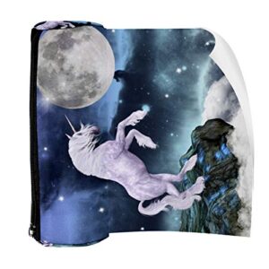 Unicorn Over A Rock to The Moon Pencil Bag Pen Case Stationary Case Pencil Pouch Desk Organizer Makeup Cosmetic Bag for School Office