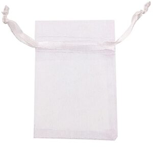 atcg 25pcs 10x14 inches large drawstring organza bags decoration festival wedding party favor gift toys pouches (white)