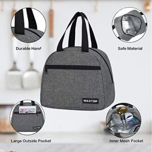 MAXTOP Lunch Bag Women,Insulated Thermal Lunch Box Bag for men With Front Pocket and Inner Mesh pocket, Cooler Tote Bag Gifts for Adults Women Men Work Nurse Picnic Beach Park