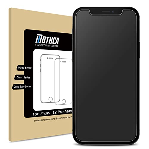 Mothca Matte Glass Screen Protector for iPhone 12 Pro Max Anti-Glare & Anti-Fingerprint Tempered Glass Clear Film Case Friendly Easy Install Bubble Free for iPhone 12 Pro Max 6.7-inch (2020)-Smooth as Silk