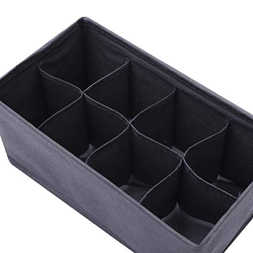 DIOMMELL 6 Pack Foldable Cloth Storage Box Closet Dresser Drawer Organizer Fabric Baskets Bins Containers Divider for Clothes Underwear Socks Lingerie Clothing, Dark Grey 00-0600