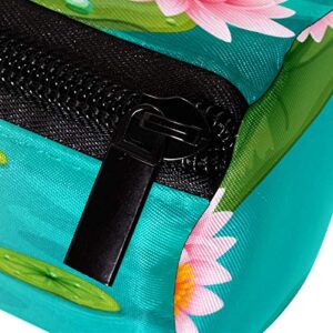 Two Lotus Flowers and Leaves On Water Pencil Bag Pen Case Stationary Case Pencil Pouch Desk Organizer Makeup Cosmetic Bag for School Office